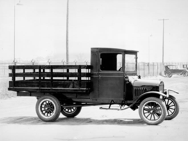 A 1926 Ford Model T used as a one-ton stake bed truck for transporting freight.