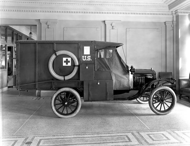 A 1917 Ford Model T used as an Army ambulance.